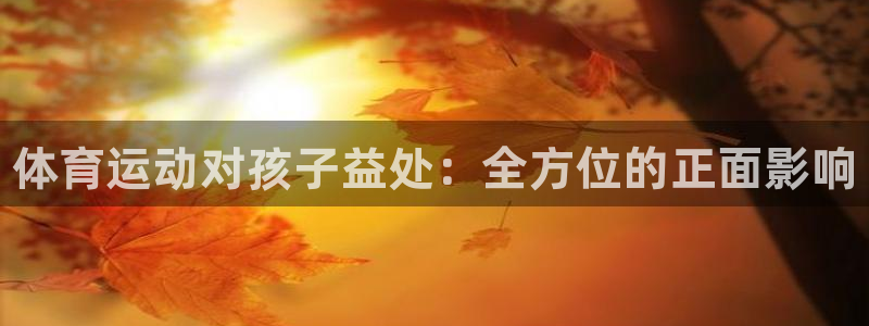 利记官网下载平台注册流程视频：体育运动对孩子益处：全方位的正